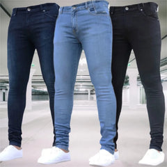 STREETFASH∞N Men Zipper Stretch Jeans