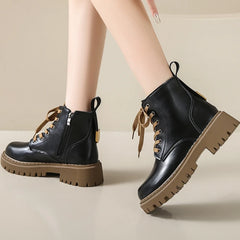 STREETFASH∞N Lace Up Zipper Boots