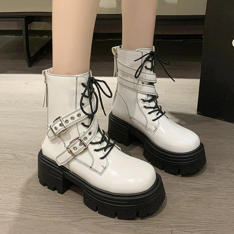 STREETFASH∞N Chunky Heels Boots