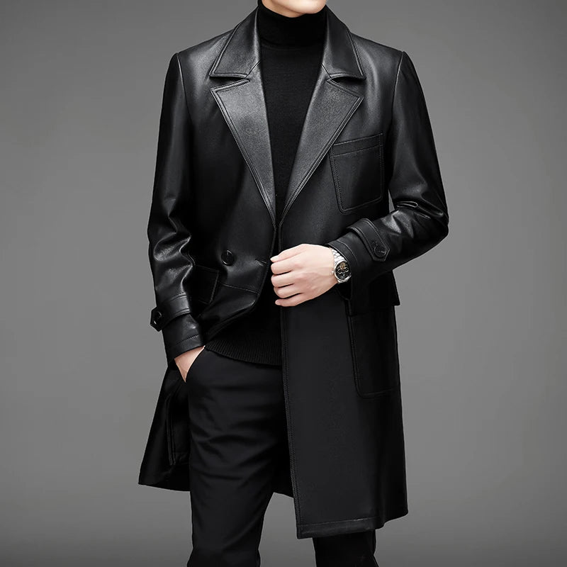 STREETFASH∞N Business Men Leather Coat