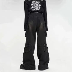 STREETFASH∞N Multi Pockets Baggy Cargo Jeans For Men