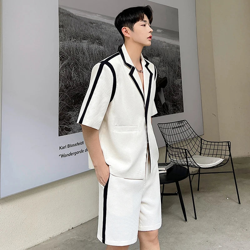 STREETFASH∞N 2Pcs Sets Men's Short Sleeve Shirts