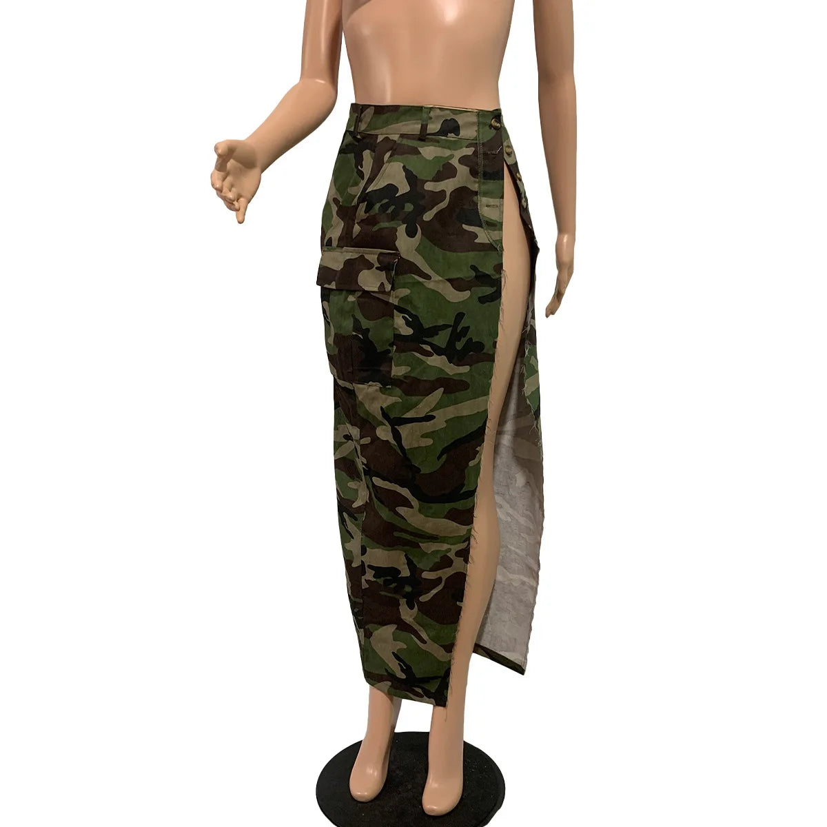 STREETFASH∞N High Waist Long Skirt Camouflage