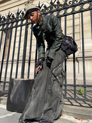 STREETFASH∞N Men Post-Apocalyptic Style Baggy Jean