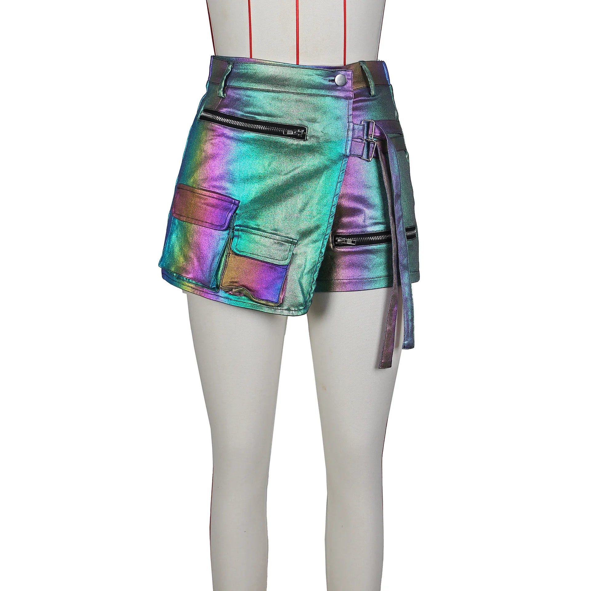 STREETFASH∞N Multi Color Belted Short