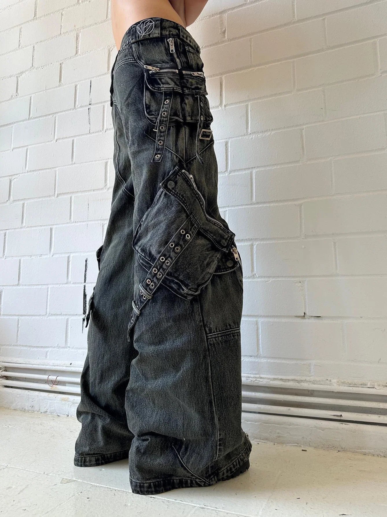 STREETFASH∞N Men Post-Apocalyptic Style Baggy Jean