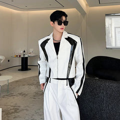 STREETFASH∞N Zipper Jacket Leg Suit Pants 2Pcs Set