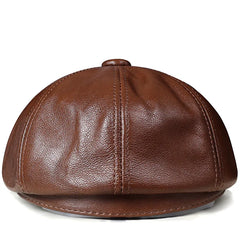 STREETFASH∞N Men Leather Beret Caps