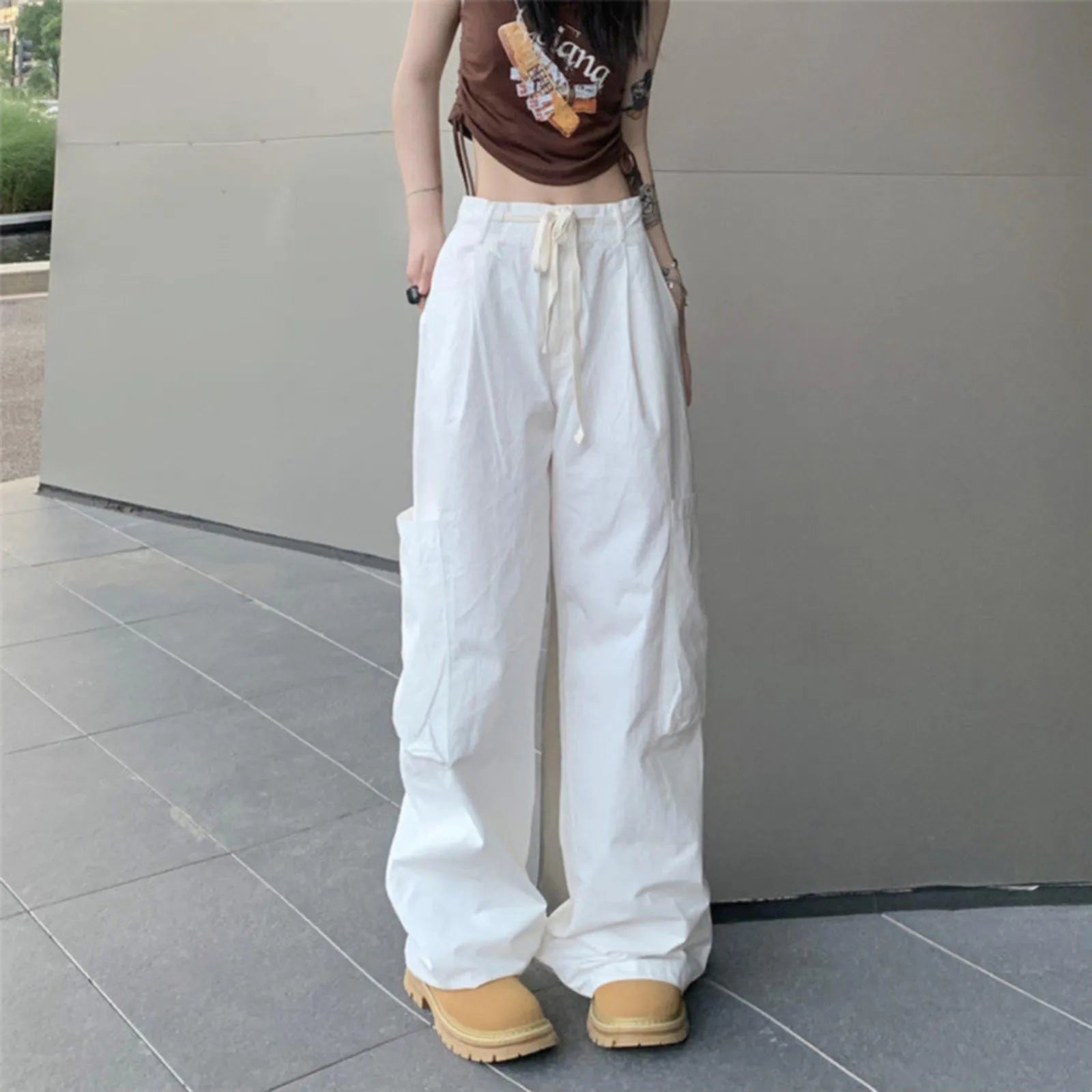 STREETFASH∞N Women Wide Leg Cargo Jeans