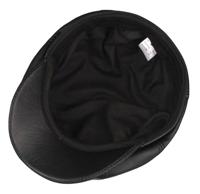 STREETFASH∞N Men Leather Beret Caps