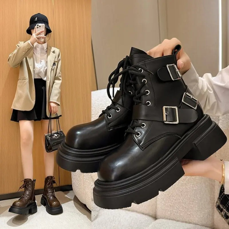 STREETFASH∞N Army Chunky Heel Boots