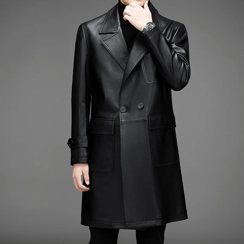 STREETFASH∞N Business Men Leather Coat