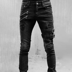 STREETFASH∞N Skinny Jeans Pocket Side Strap