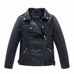 STREETFASH∞N Classic Girls Boys Leather Jacket