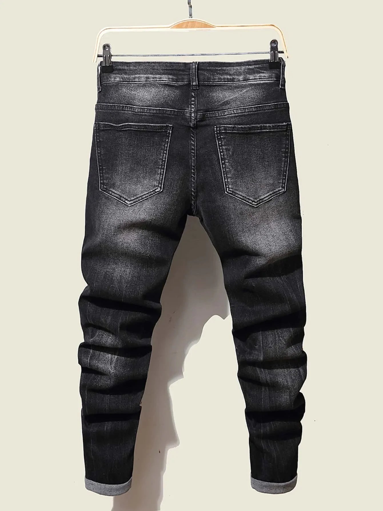 STREETFASH∞N Dark Blue Holes Long Jeans Pant