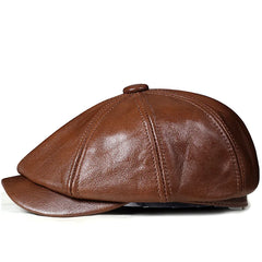 STREETFASH∞N Men Leather Beret Caps