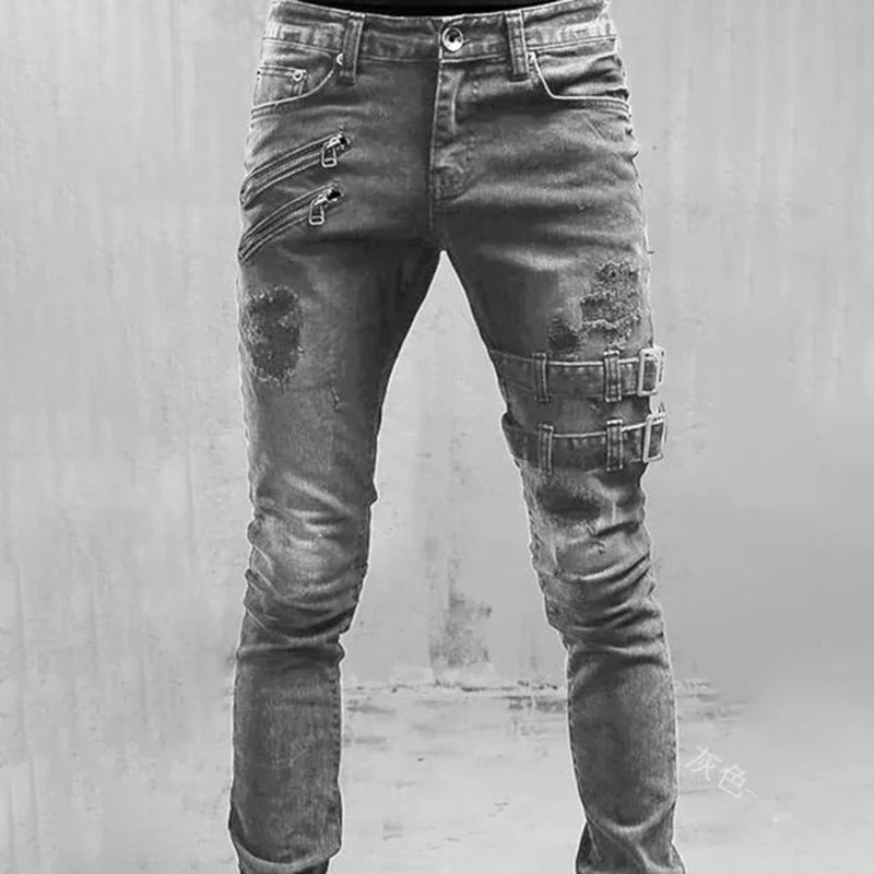 STREETFASH∞N Skinny Jeans Pocket Side Strap