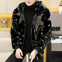 STREETFASH∞N Men Fur Hooded Outwear Jacket